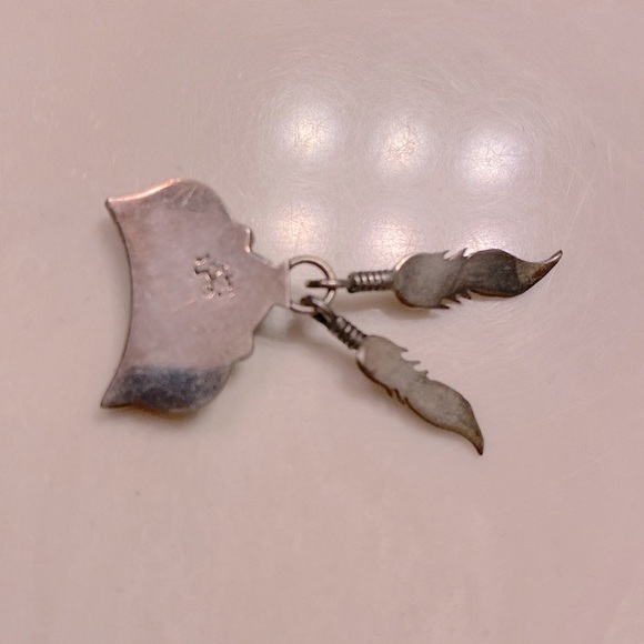 Vintage Navajo dangling feathers slide pendant - Picture 4 of 4